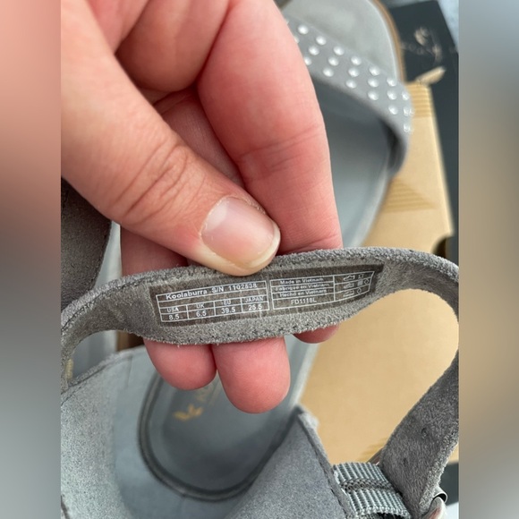 KOOLABURRA ORTHOLITE BY UGG gray studded block heel sandals | 8.5 - Picture 5 of 7